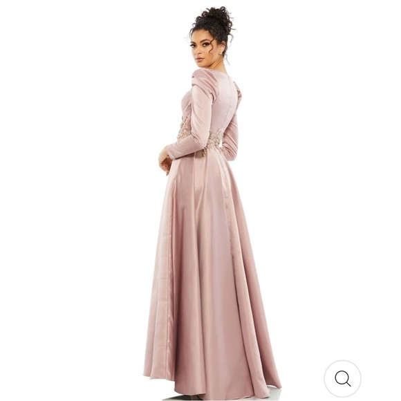 Mac Duggal LONG SLEEVE EMBELLISHED GOWN  in Raspberry size 10 NEW $798 - Picture 3 of 16